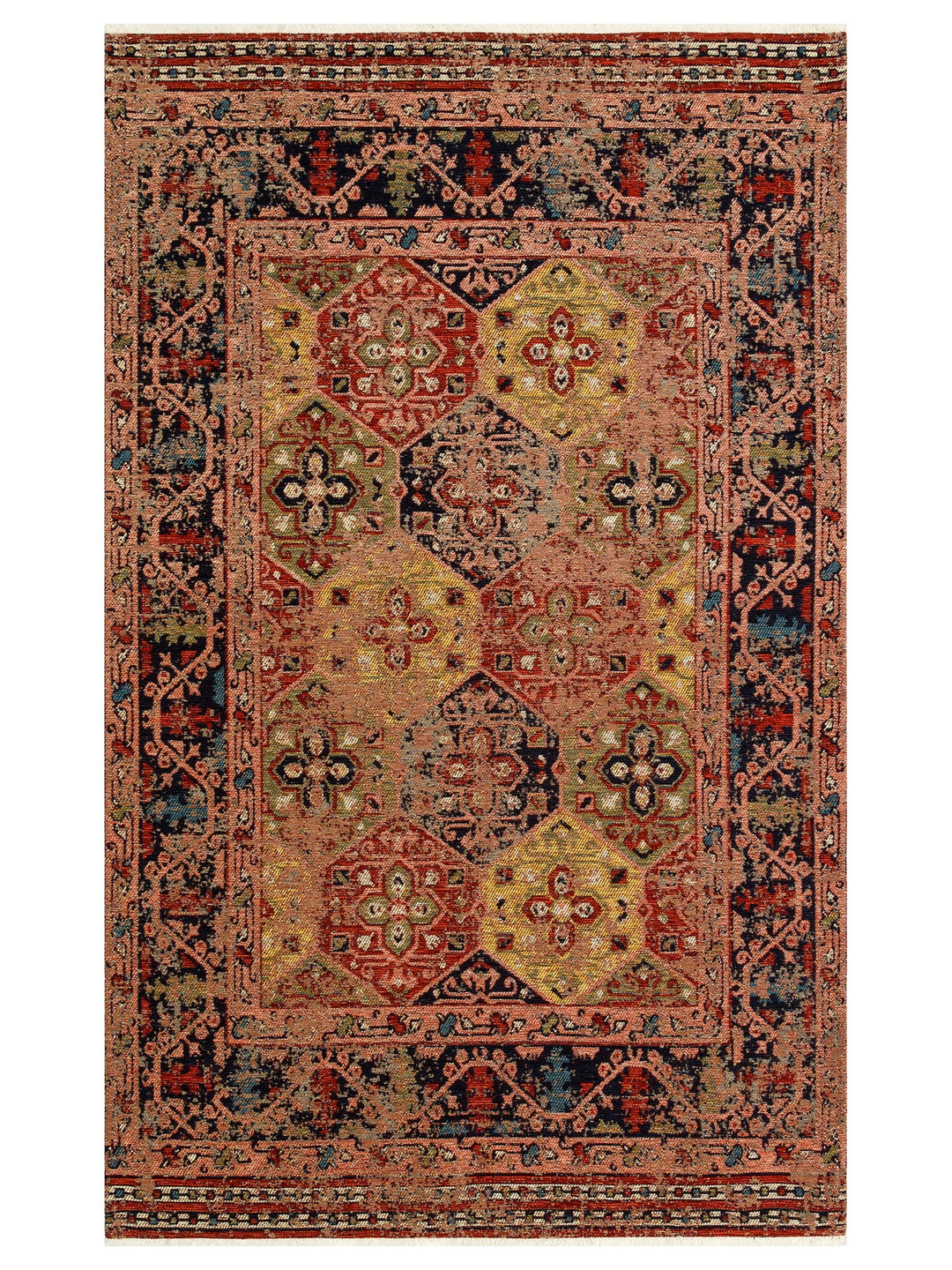 Cappadocia Antique Patterned Living Room Hall Kitchen Corridor Washable Non-Slip Based Rug 01 MULTY