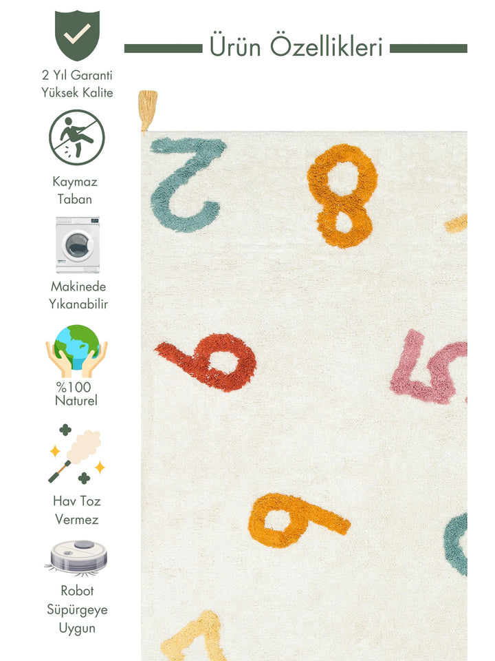 Cotton Baby 100% Natural Cotton Washable Non-Slip Based Baby Rug 02 MULTY XW