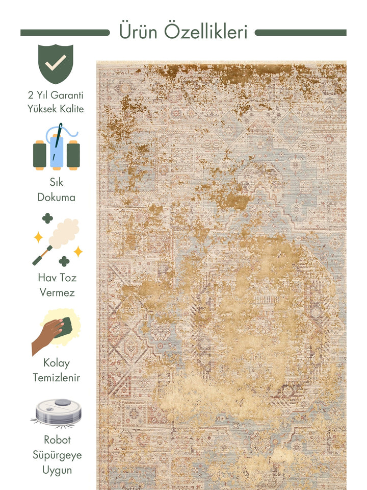 Göreme Series High Low Texture High Quality Dense Woven Modern Living Room Carpet 03 CAMEL