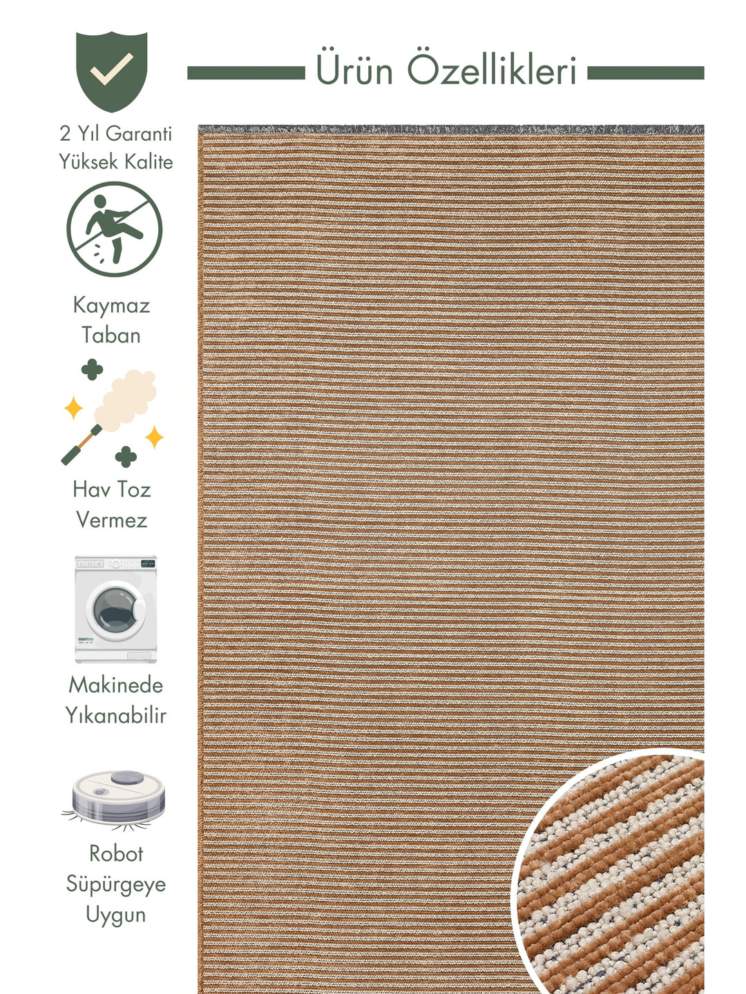 Lino Series Kitchen Living Room Hall Entrance Hallway Washable Non-Slip Based Cotton Rug PLAINBEIG