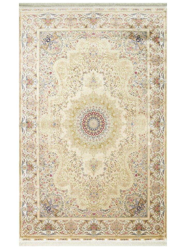 Topkapi Series High Quality Dense Woven Classic Patterned Special Shiny Living Room Carpet 06 CREAM