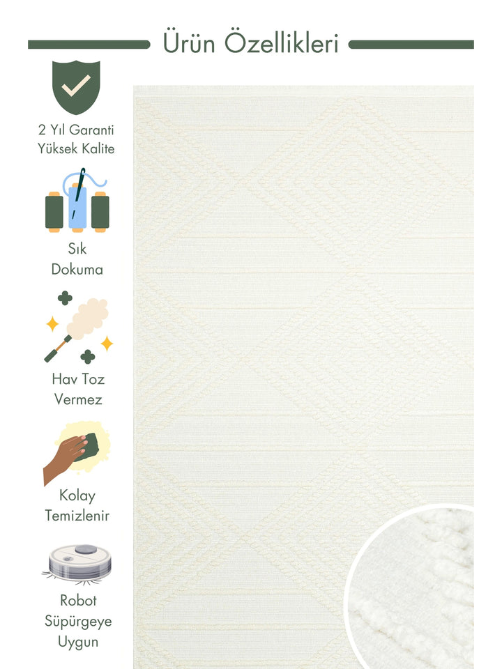 Sri Lanka Non-Dust Living Room Hall Corridor Kitchen Bedroom Modern Carpet 03 CREAM