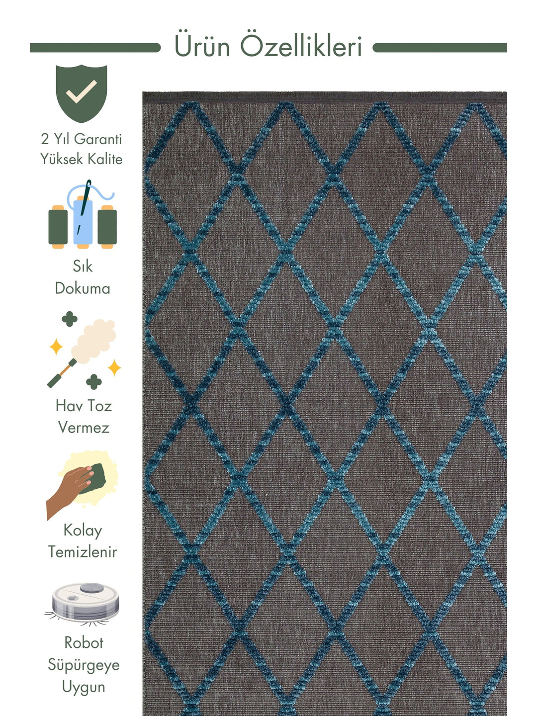 Sri Lanka Fluff Dust-Free Living Room Hall Corridor Kitchen Bedroom Modern Carpet 04 ANTRASIT BLUE