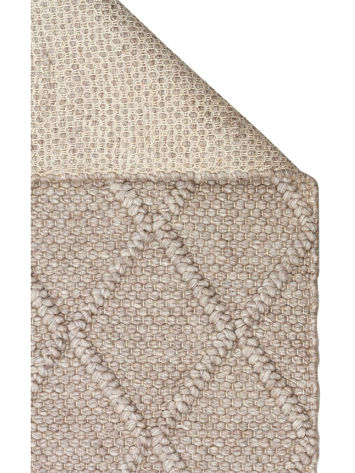 Woolstar 100% Natural Sweater Patterned Living Room Hallway Entrance Hand Woven Knitted Carpet DIAMONDBRWN