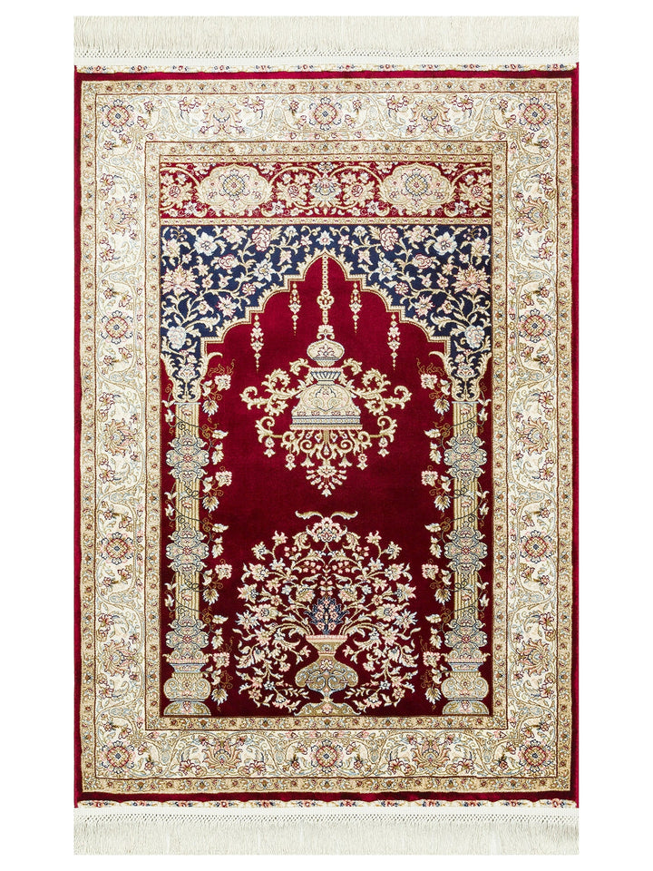 Topkapi Prayer Rug Classic Patterned High Quality Special Shiny Gift Dowry Prayer Rug 01 RED