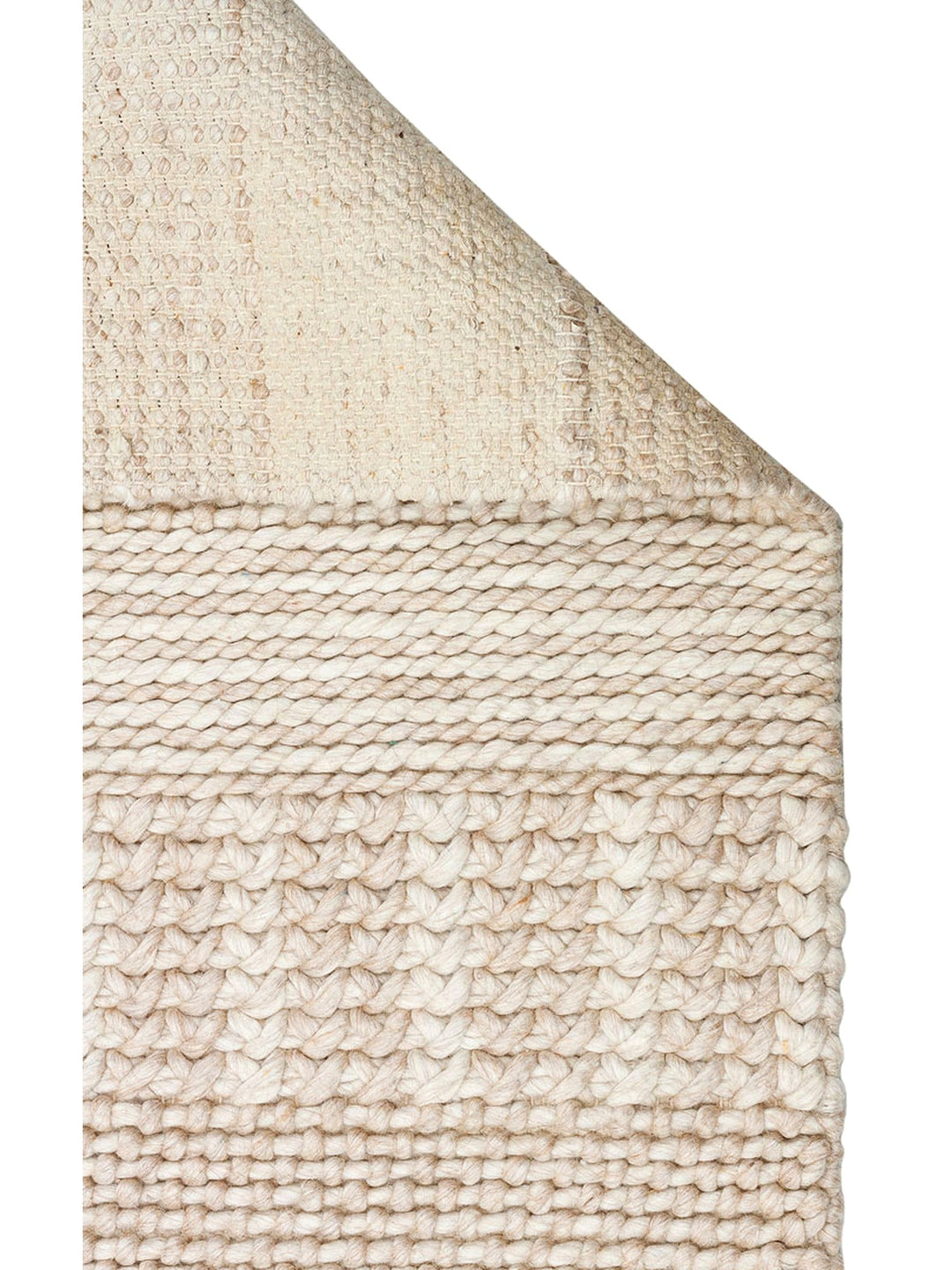 Woolstar 100% Natural Sweater Patterned Living Room Hallway Entrance Hand Woven Knitted Carpet J352 BEIGE