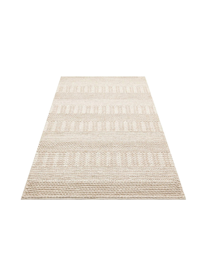 Woolstar 100% Natural Sweater Patterned Living Room Hallway Entrance Hand Woven Knitted Carpet J352 BEIGE