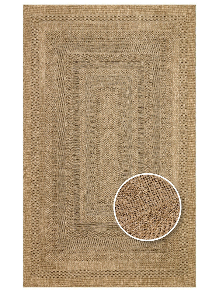 Mallorca Sun and Water Resistant Living Room Corridor Kitchen Balcony Jute Look Sisal Carpet 02NAT