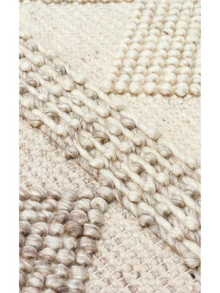 Woolstar 100% Natural Sweater Patterned Living Room Hallway Entrance Hand Woven Knitted Carpet JD 01 NATU