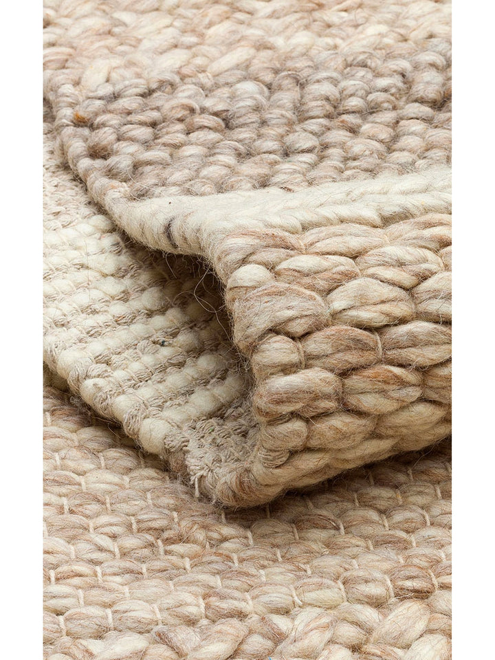 Woolstar 100% Natural Sweater Patterned Living Room Living Room Corridor Entrance Hand Woven Knitted Carpet LANGDON NAT