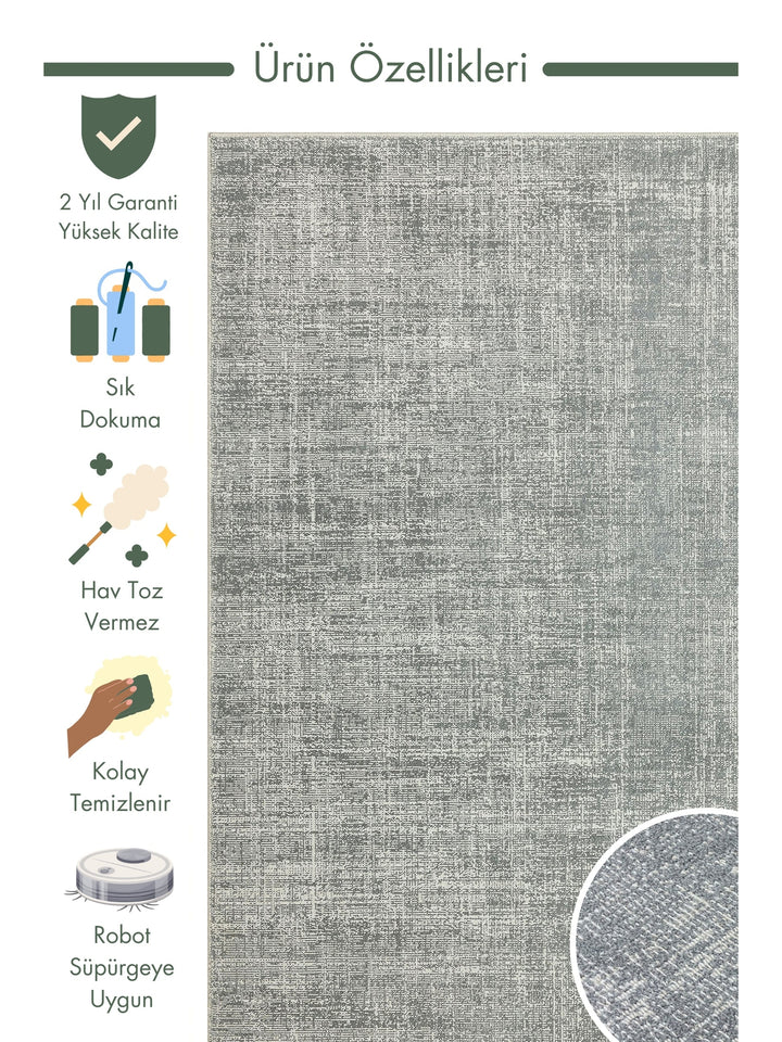 Dakar Plain Patterned Living Room Hall Hallway Entrance Kitchen Modern Carpet PLAIN GREY