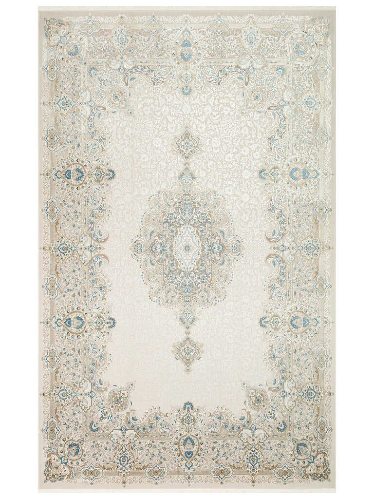 Uskudar Series High Quality Dense Woven Modern Living Room Carpet 01 CREAM BLUE