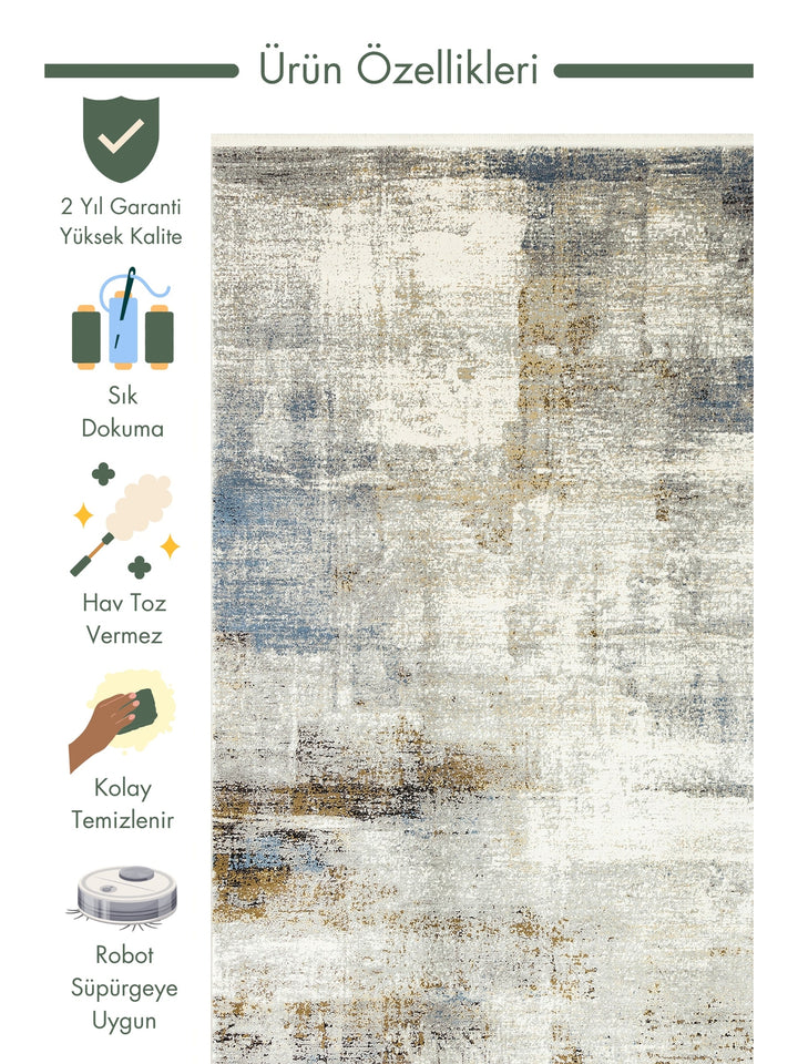 Üsküdar Series High Quality Dense Woven Modern Living Room Carpet 05 GREY XW