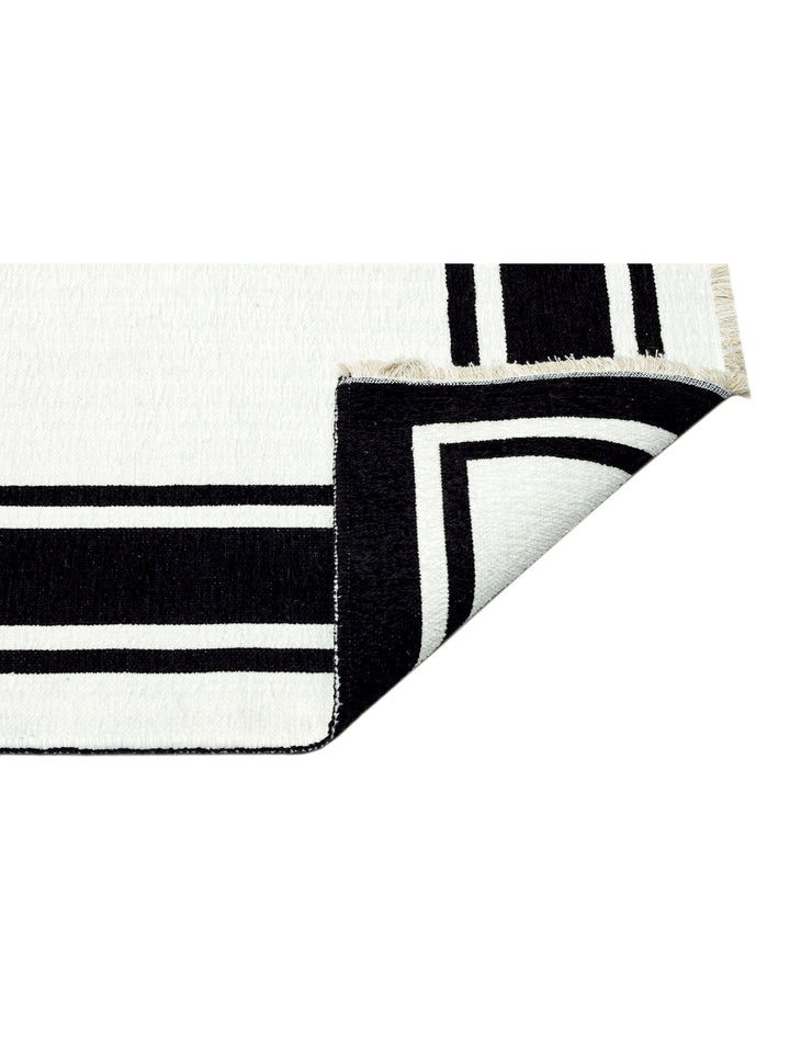 Yellowstone Cotton Washable Double Sided Living Room Hallway Kitchen Scandinavian Rug 06BLCKWHI