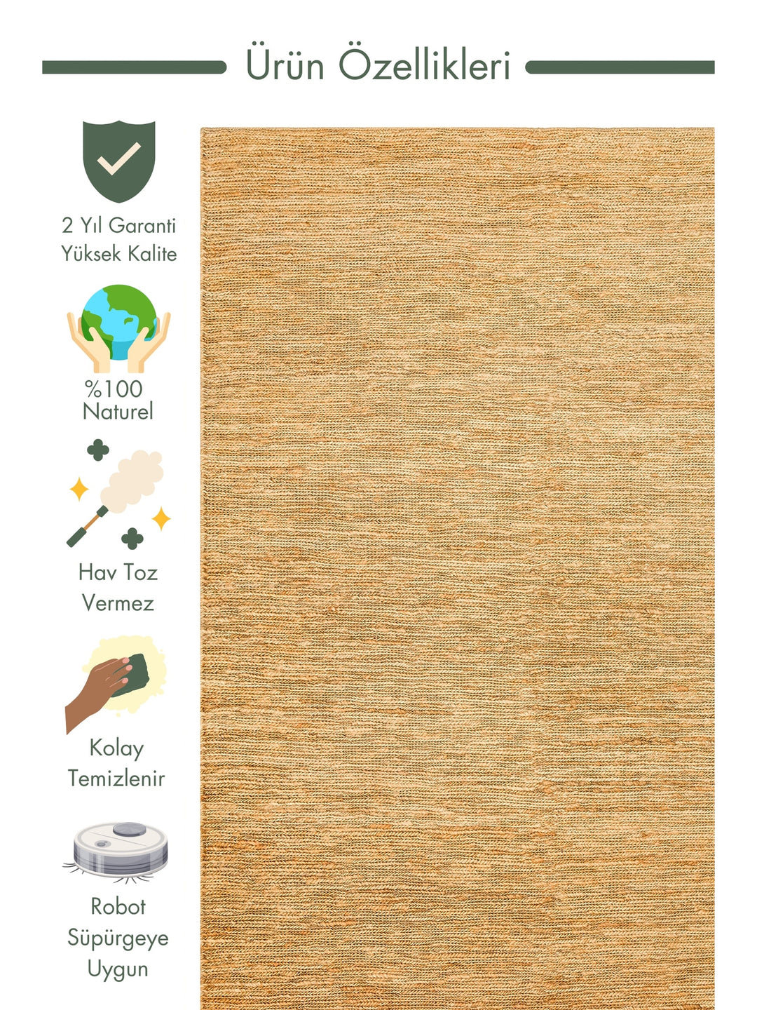 Coffee 100% Natural Hemp Living Room Hall Hallway Entrance Bedroom Knitted Carpet PLAIN NATURAL