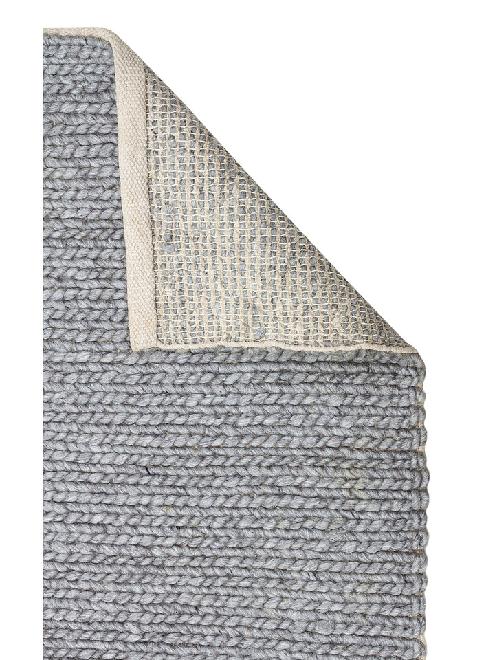 Woolstar 100% Natural Sweater Patterned Living Room Living Room Corridor Entrance Hand Woven Knitted Carpet GREY