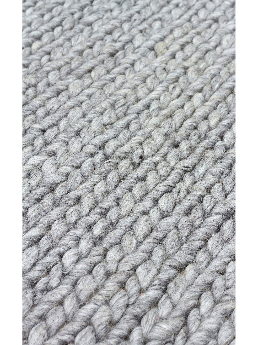 Woolstar 100% Natural Sweater Patterned Living Room Living Room Corridor Entrance Hand Woven Knitted Carpet GREY