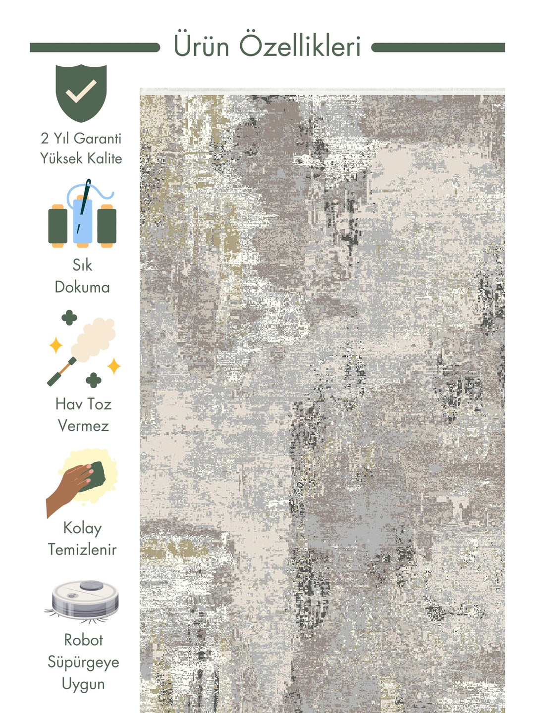 Marble Series Modern Patterned Living Room Hallway Entrance Stylish Carpet 04 CREAM GREY