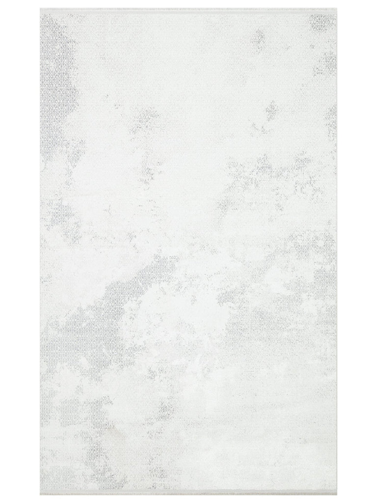 Smooth Yıkanabilir Kaymaz Parlak Oturma Odası Salon Koridor İnce Dokuma Modern Halı 108 CREAM GREY