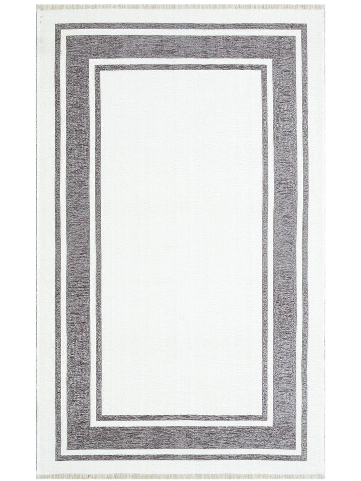 Yellowstone Cotton Washable Double Sided Living Room Hallway Kitchen Scandinavian Rug 06GREYWHI