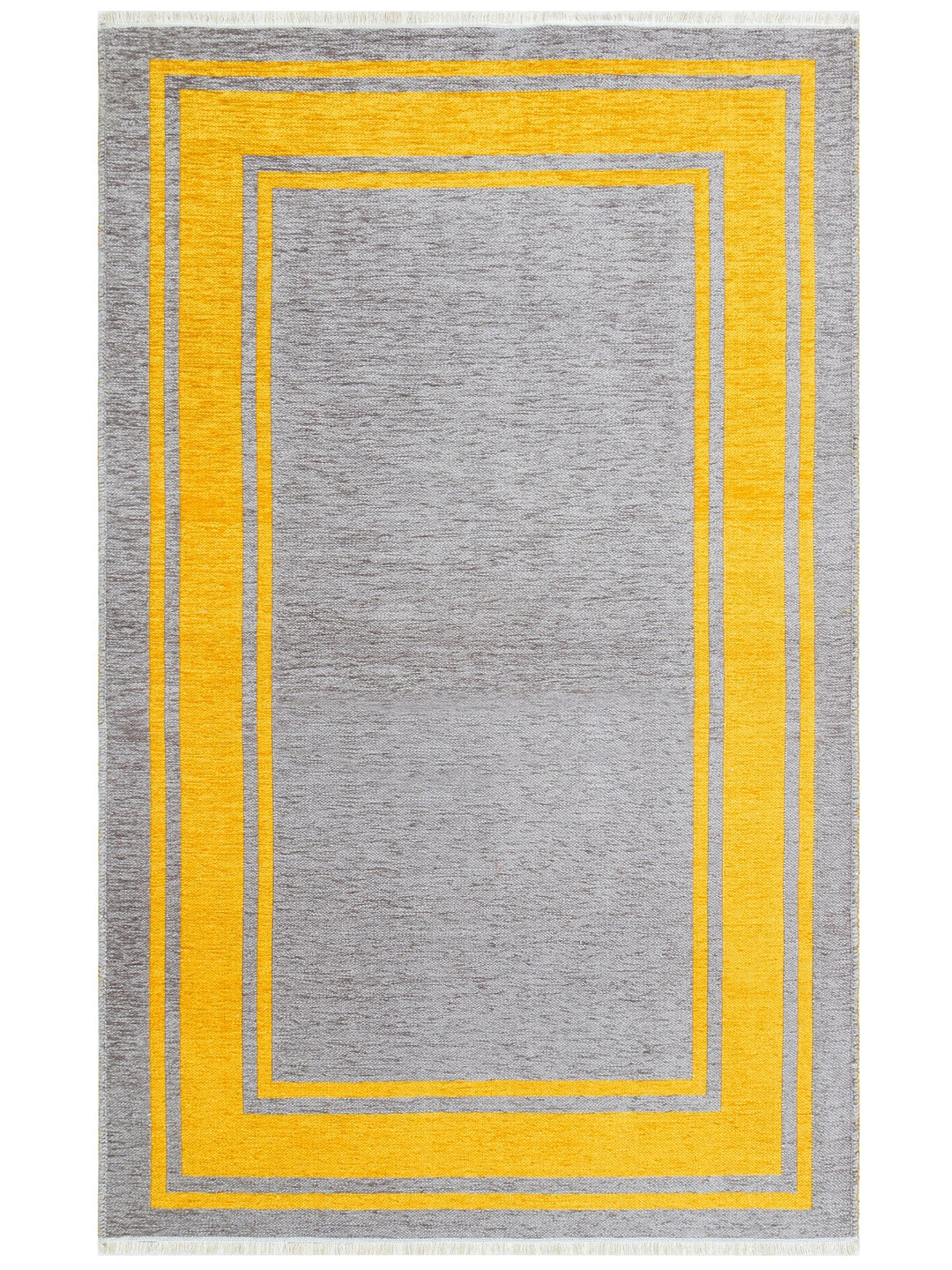 Yellowstone Cotton Washable Double Sided Living Room Hallway Kitchen Scandinavian Rug 06GREYYEL