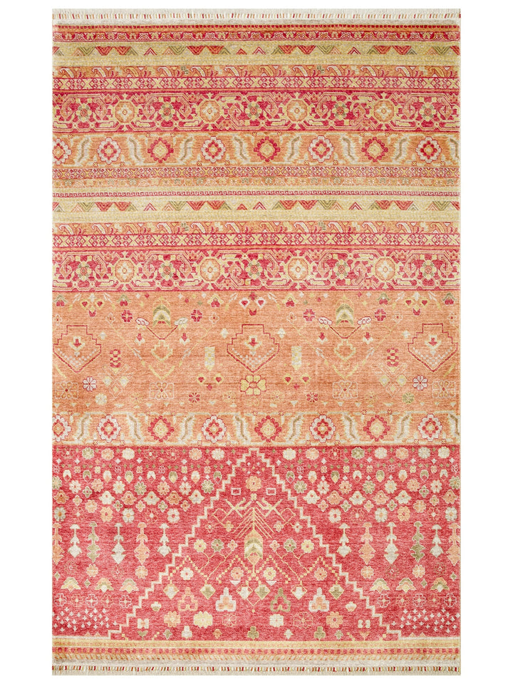 Oushak Carnaval 100% Natural Easy to Clean Handmade Tencel Modern Uşak Carpet 17 RED