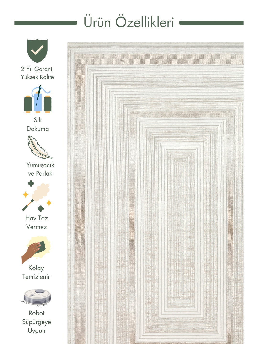 Mumbai Series Classic Patterned High Quality Tight Woven Bright Living Room Carpet 13 CREAM BEIGE