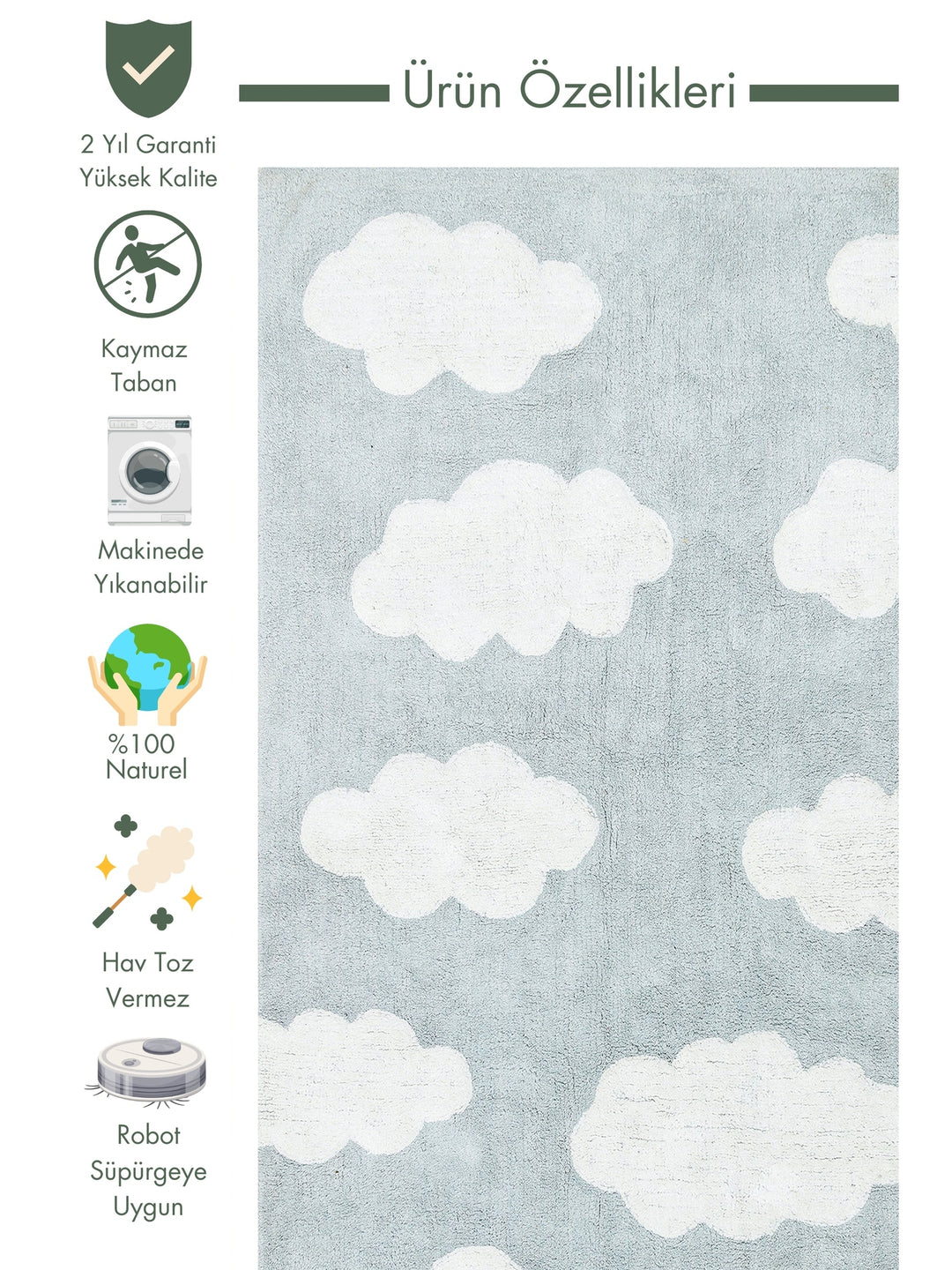 Cotton Baby 100% Natural Cotton Washable Non-Slip Based Baby Rug 14 MULTY XXW