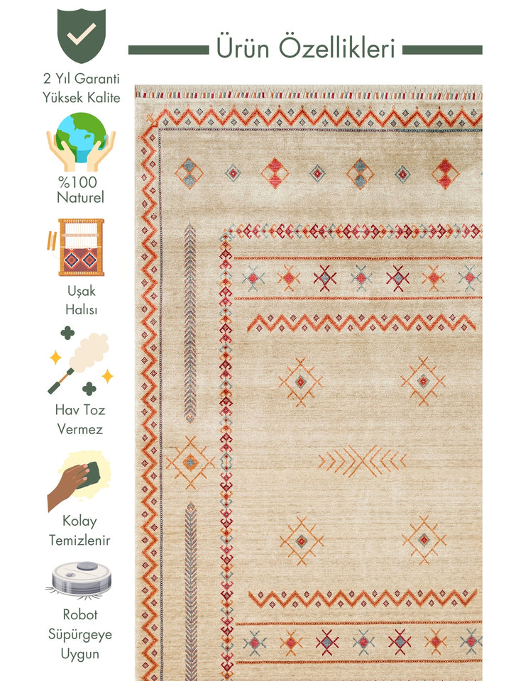 Oushak Carnaval 100% Natural Easy to Clean Handmade Tencel Modern Uşak Carpet 20LGHTM