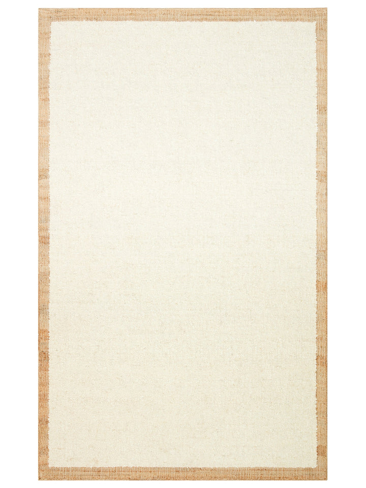 Urumchi 100% Natural Wool Jute Mix Living Room Hall Hallway Kitchen Hand Woven Carpet 01KREMNATURAL