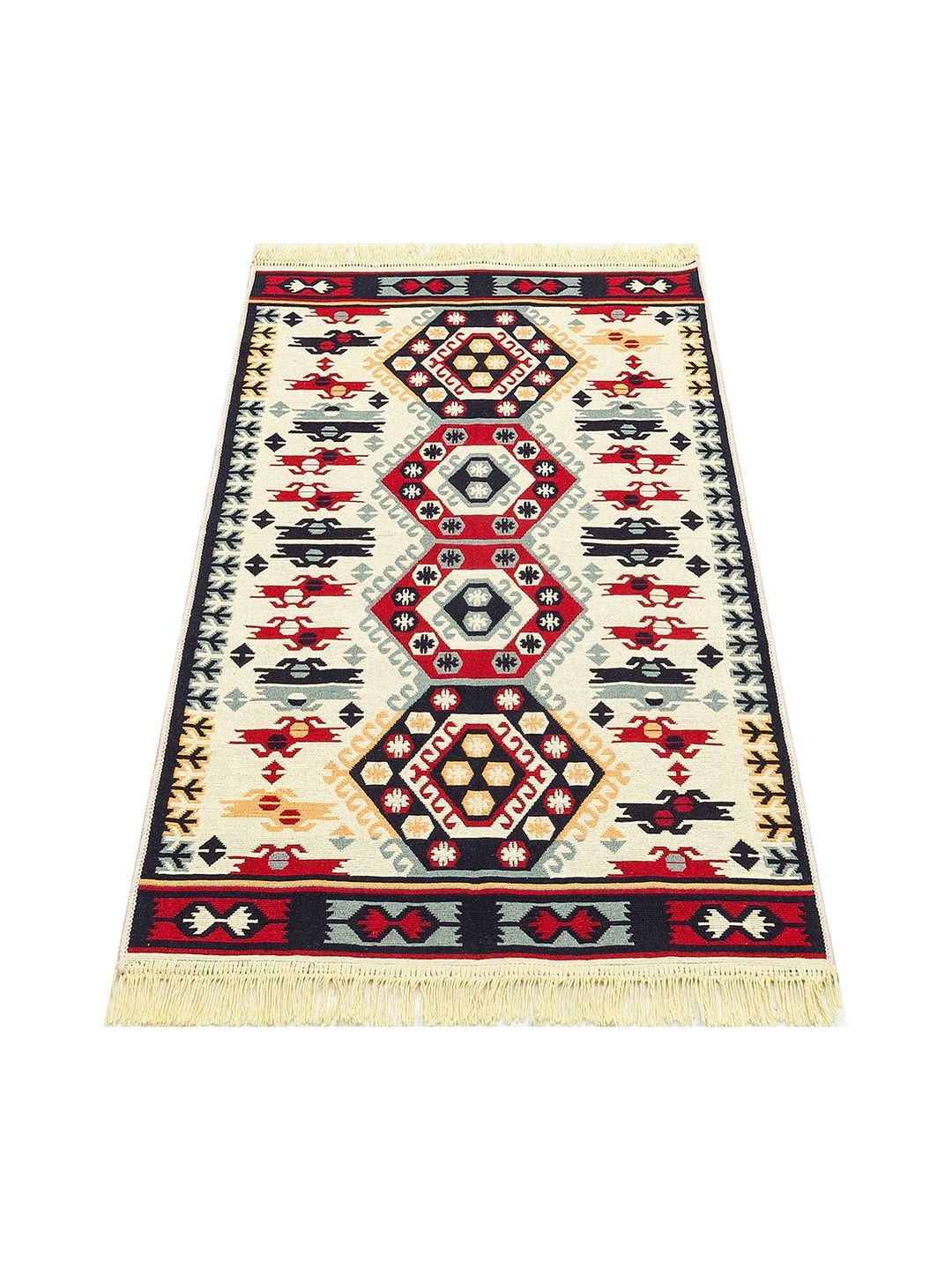 Maya 100% Natural Cotton Washable Double Sided Living Room Kitchen Corridor Modern Rug 30 RED