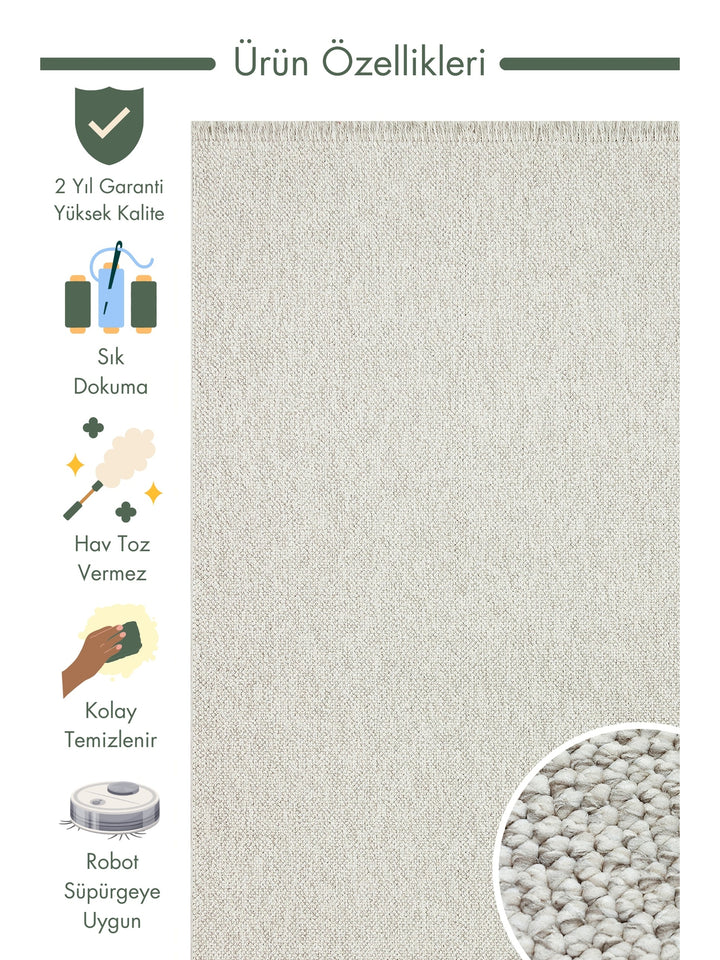 Scandinavian Series Wicker Woven Living Room Corridor Entrance Kitchen Modern Carpet PLAIN GREY