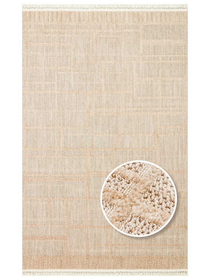 Style Fluff Dust Vezmez Soft Textured Living Room Hall Hallway Entrance Modern Carpet 03 BEIGE