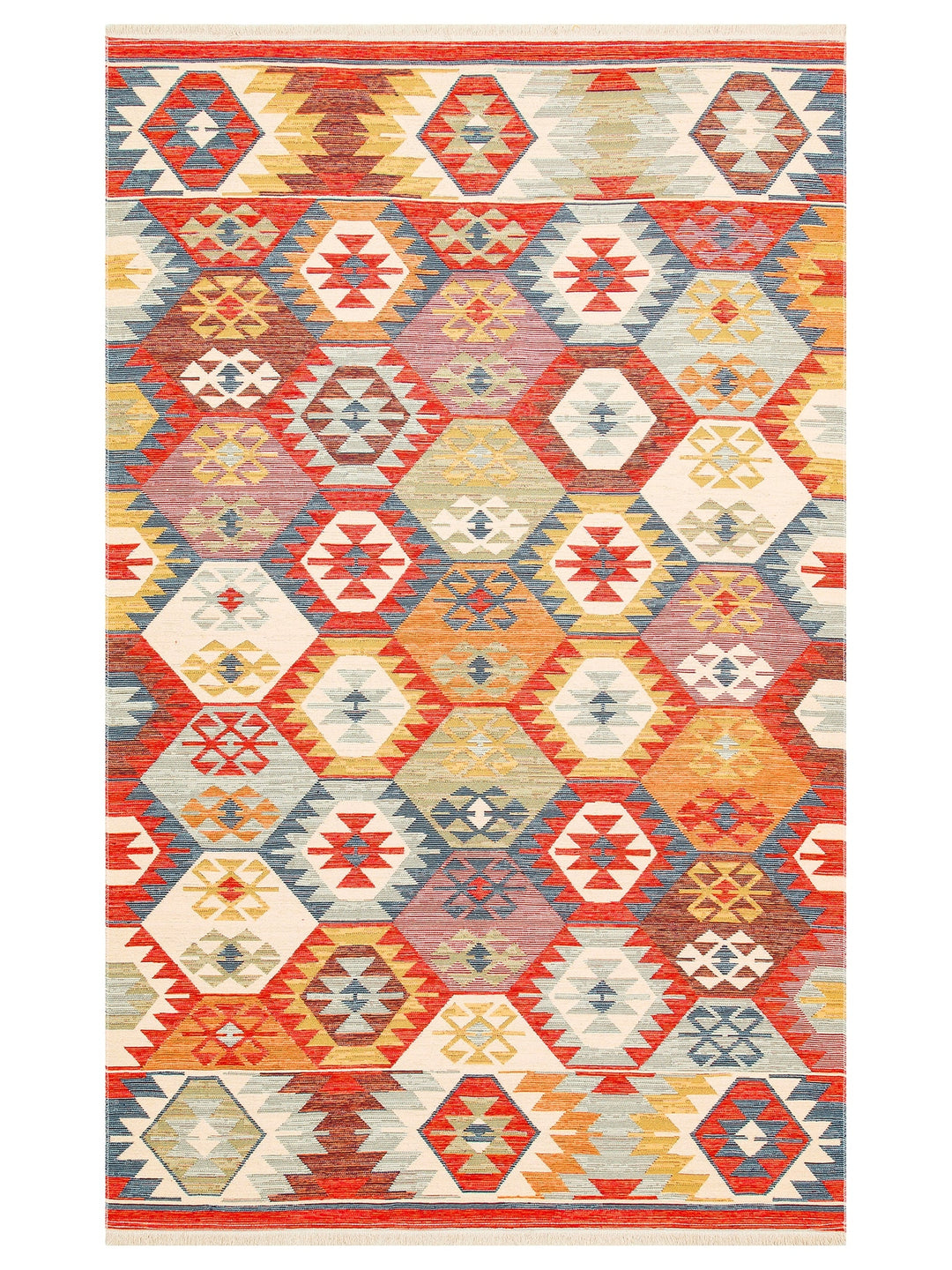 Rota Washable, Double-Sided Usable Soft Touch Authentic Kilim 01 MULTY