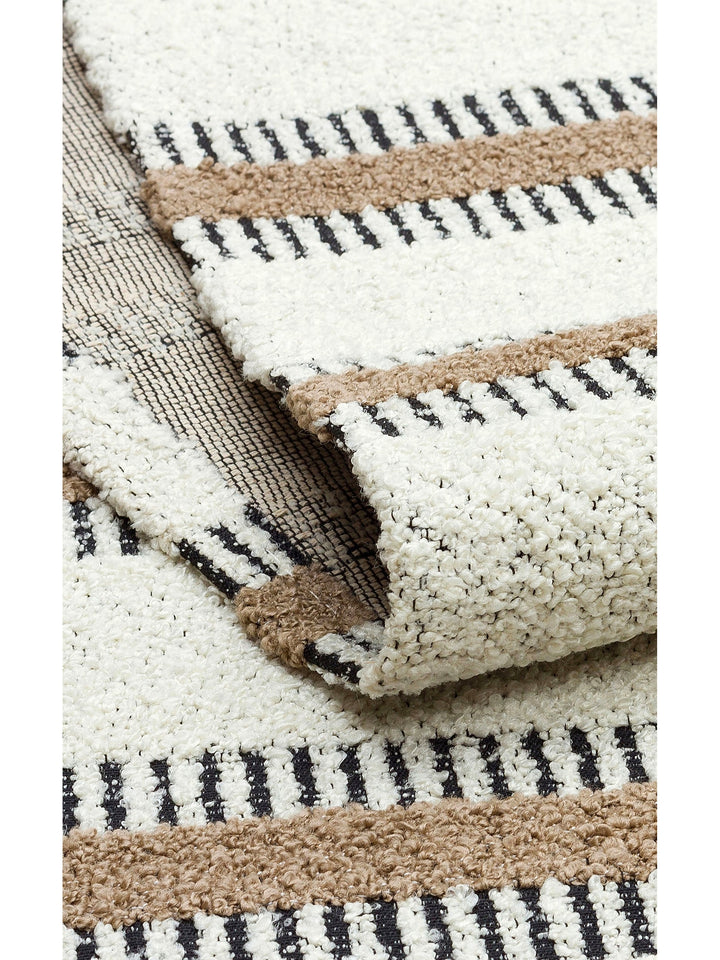 Atacama Cotton Non-Slip Based Living Room Corridor Entrance Kitchen Fine Woven Modern Carpet 04 WHIBEIGE