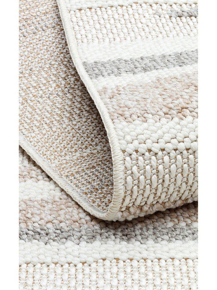 Mali Soft Touch Knitted Woven Living Room Hallway Entrance Bedroom Modern Carpet 02 WHITE BEIGE