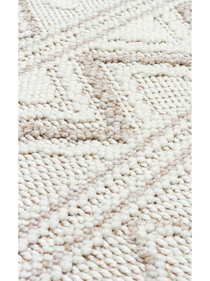 Mali Soft Touch Knitted Woven Living Room Hallway Entrance Bedroom Modern Carpet 03 WHITE BEIGE