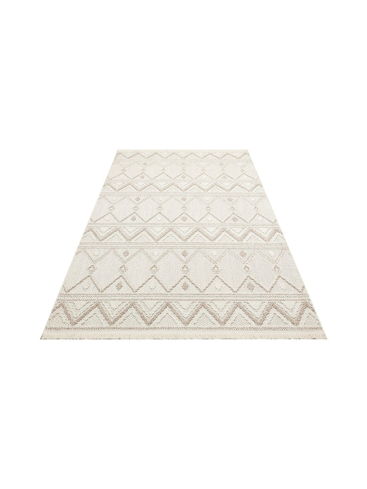 Mali Soft Touch Knitted Woven Living Room Hallway Entrance Bedroom Modern Carpet 03 WHITE BEIGE