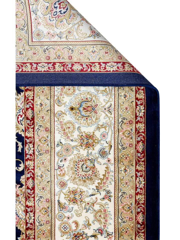 Topkapi Series High Quality Dense Woven Classic Patterned Special Shiny Living Room Carpet 03 NAVY CREAM