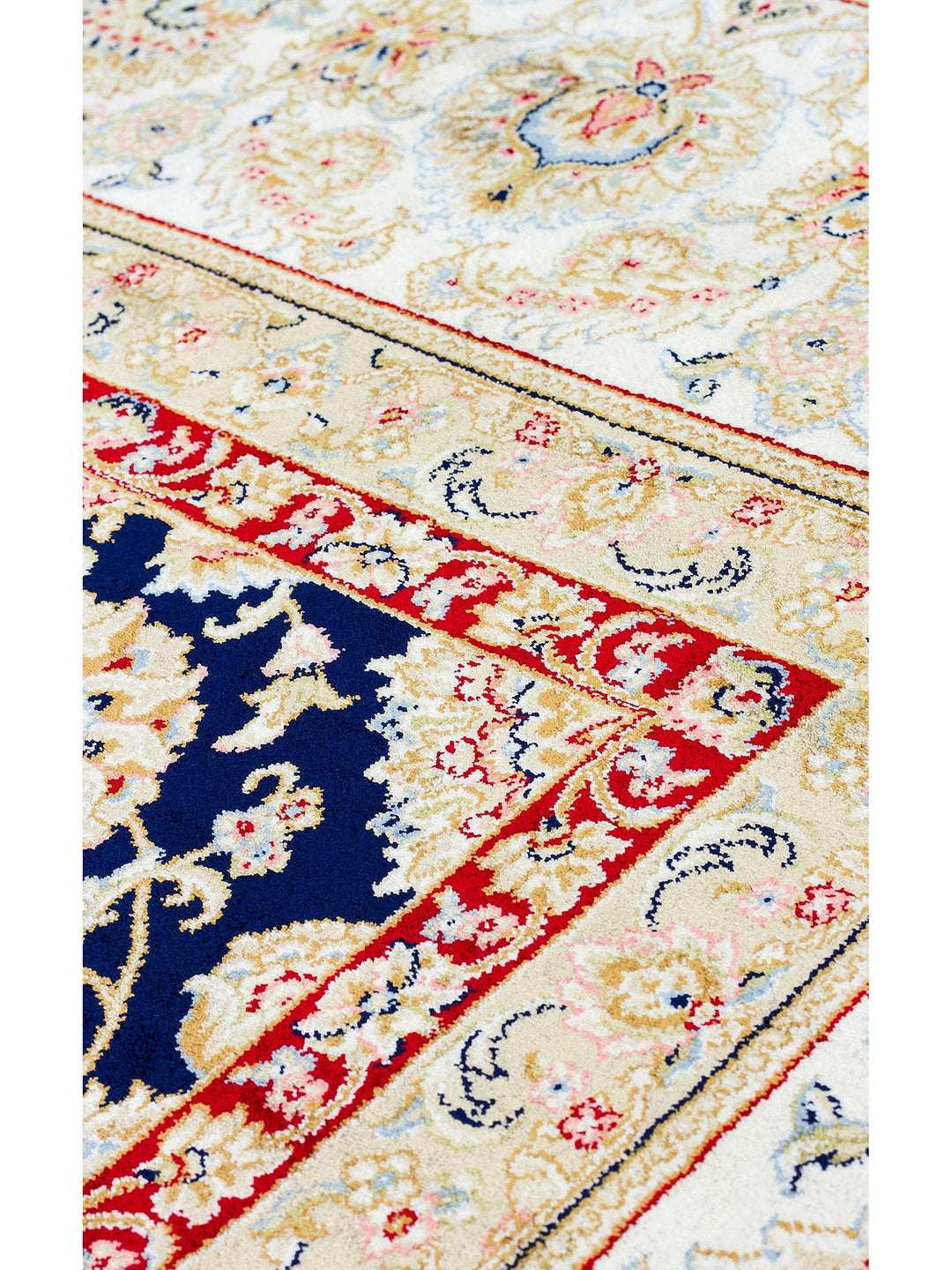 Topkapi Series High Quality Dense Woven Classic Patterned Special Shiny Living Room Carpet 03 NAVY CREAM