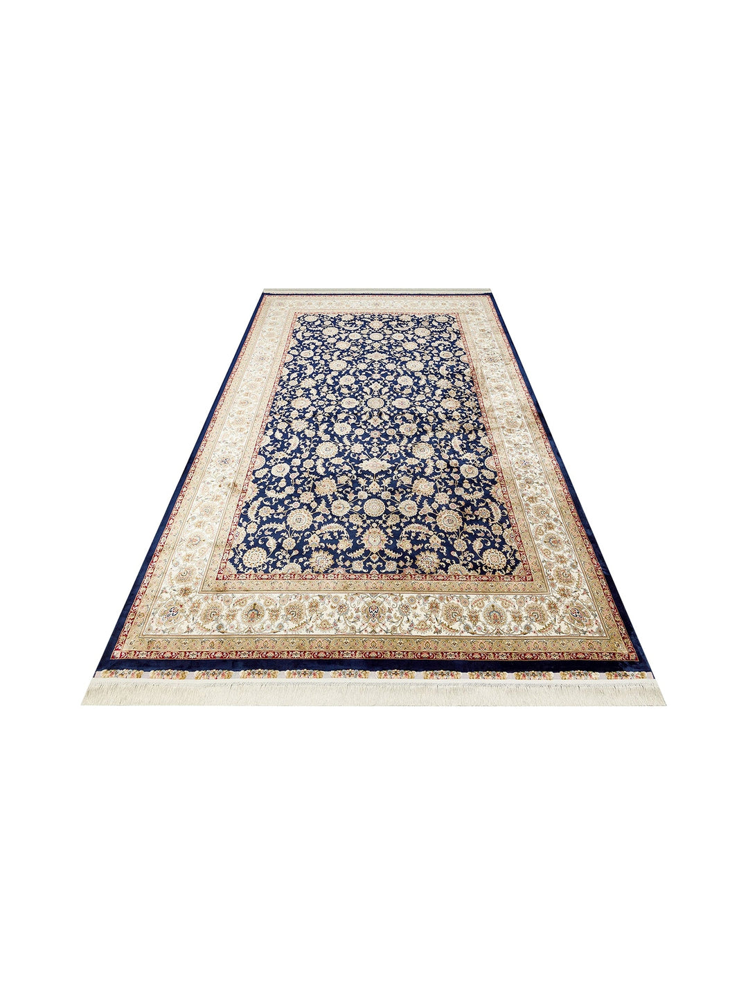 Topkapi Series High Quality Dense Woven Classic Patterned Special Shiny Living Room Carpet 03 NAVY CREAM