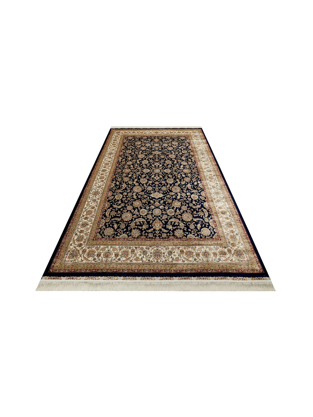 Topkapi Series High Quality Dense Woven Classic Patterned Special Shiny Living Room Carpet 03 NAVY CREAM