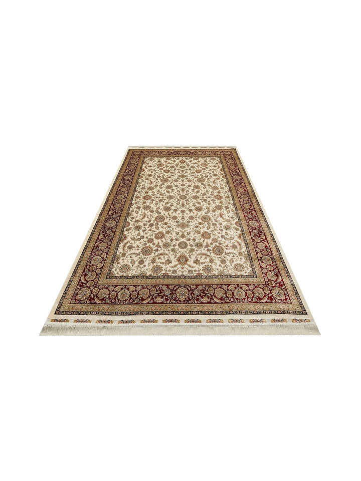 Topkapi Series High Quality Dense Woven Classic Patterned Special Shiny Living Room Carpet 03 CREAM RED