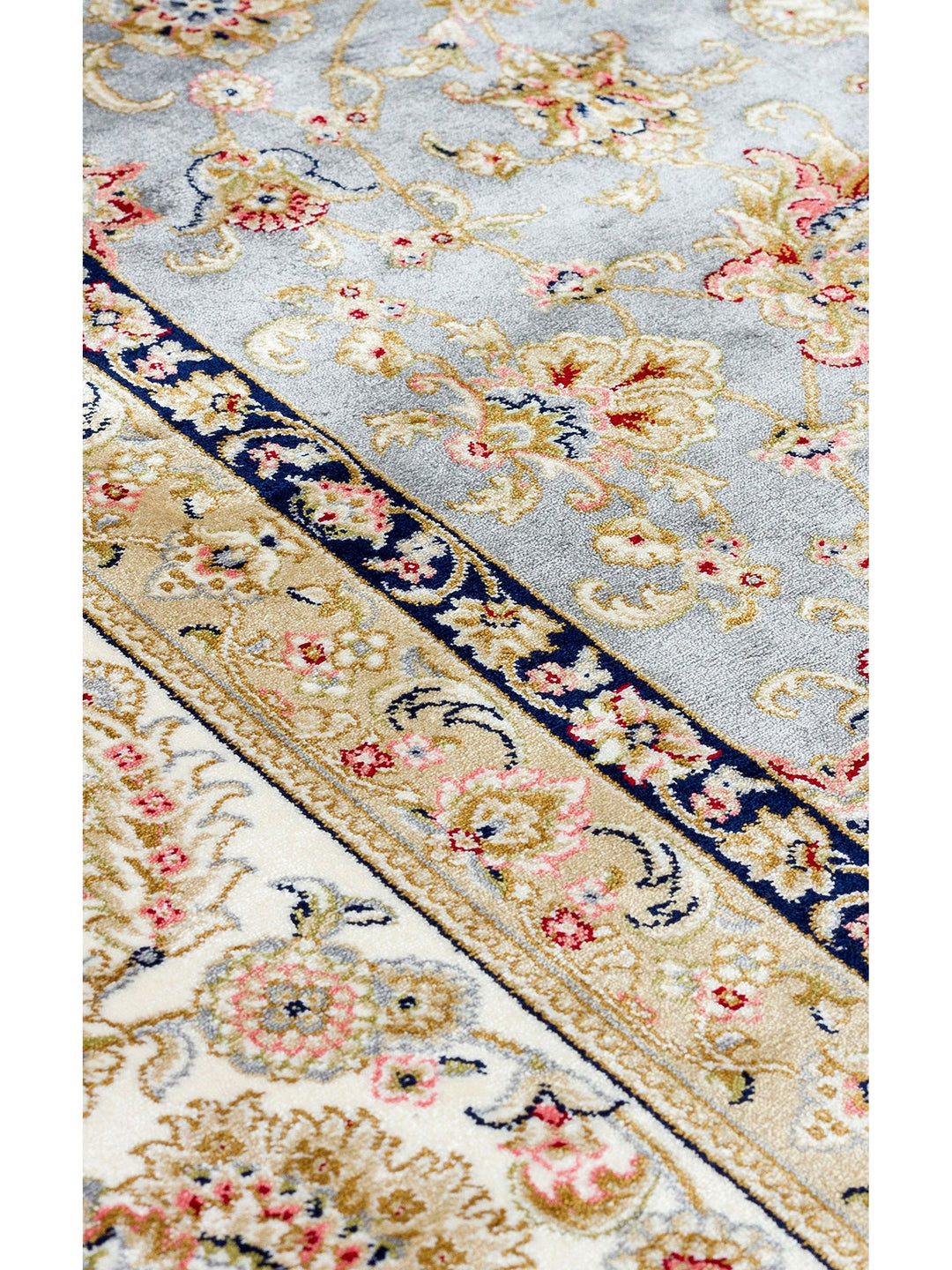 Topkapi Series High Quality Dense Woven Classic Patterned Special Shiny Living Room Carpet 03 GREY CREAM