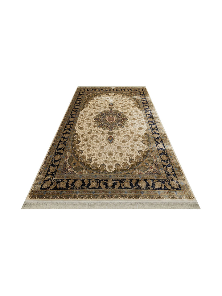 Topkapi Series High Quality Dense Woven Classic Patterned Special Shiny Living Room Carpet 04 CREAM