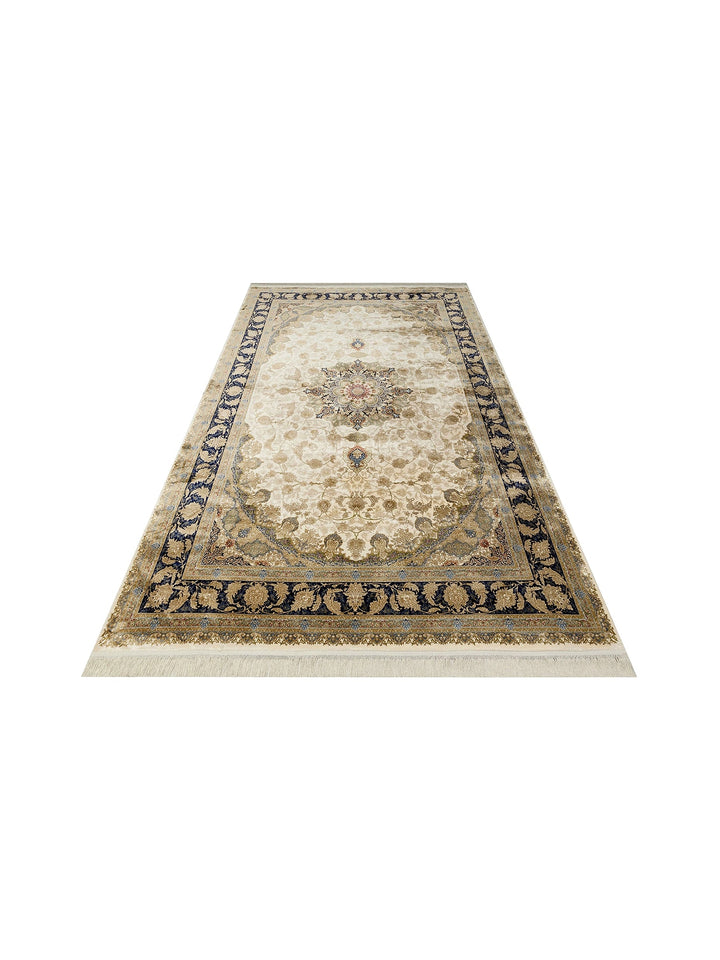 Topkapi Series High Quality Dense Woven Classic Patterned Special Shiny Living Room Carpet 04 CREAM