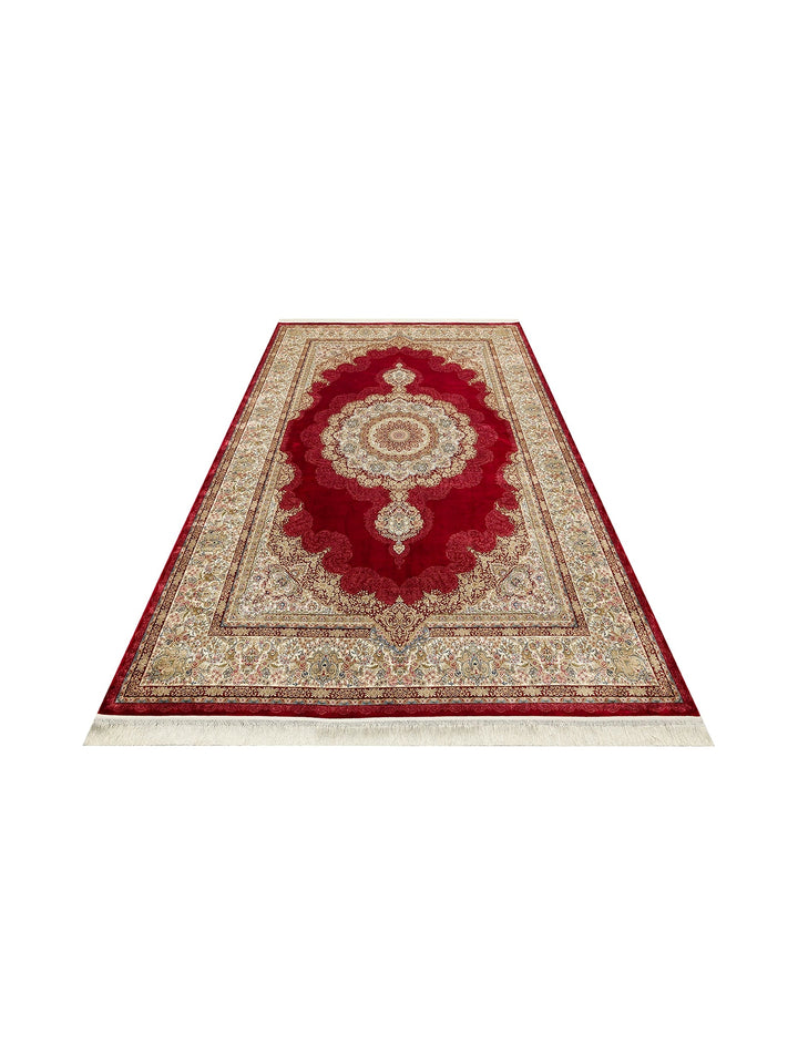 Topkapi Series High Quality Dense Woven Classic Patterned Special Shiny Living Room Carpet 05 RED