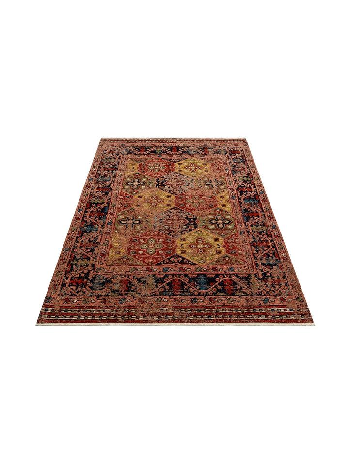 Cappadocia Antique Patterned Living Room Hall Kitchen Corridor Washable Non-Slip Based Rug 01 MULTY