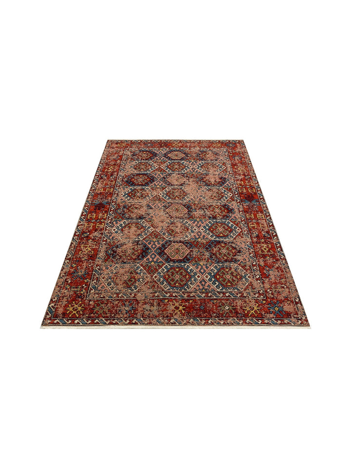 Cappadocia Antique Patterned Living Room Hall Kitchen Corridor Washable Non-Slip Based Rug 03 MULTY