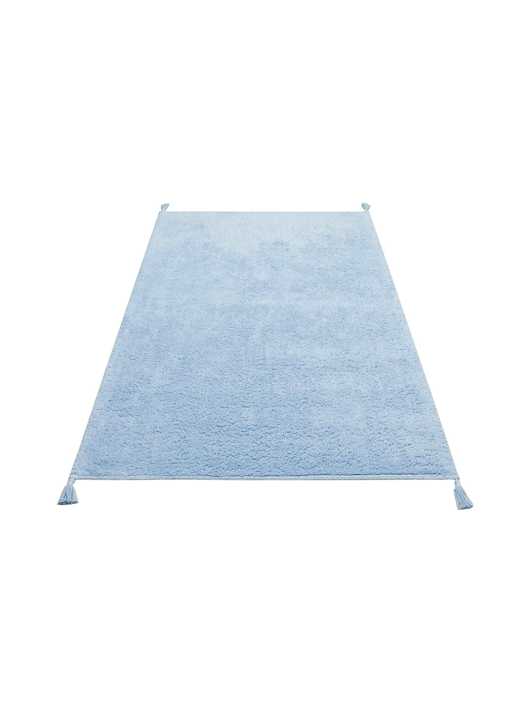 Cotton Baby 100% Natural Cotton Washable Non-Slip Based Baby Rug PLAIN BLUE